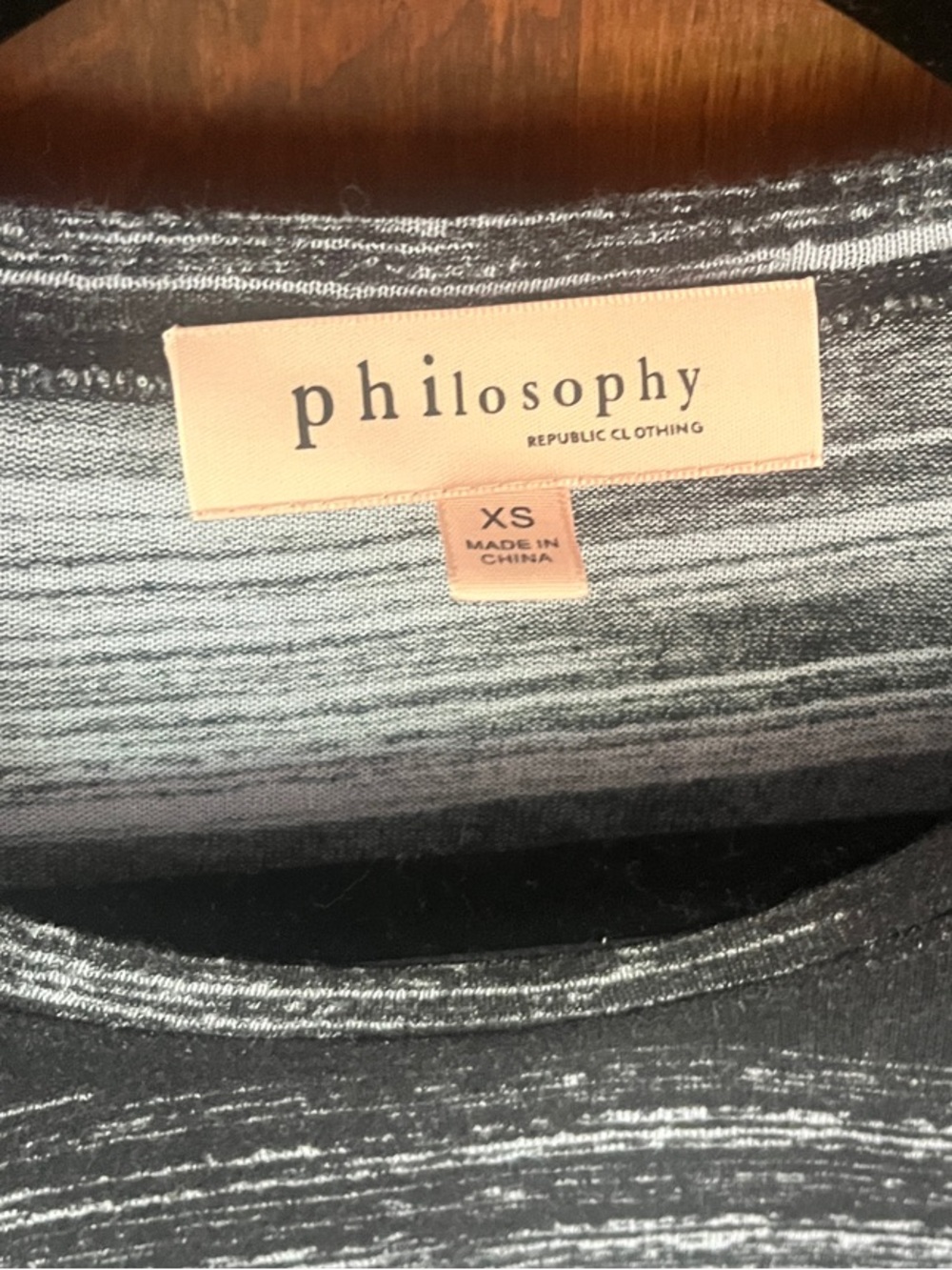 Philosophy Black & White Brushstroke Stripe Long Sleeve Tee - Picture 2 of 8